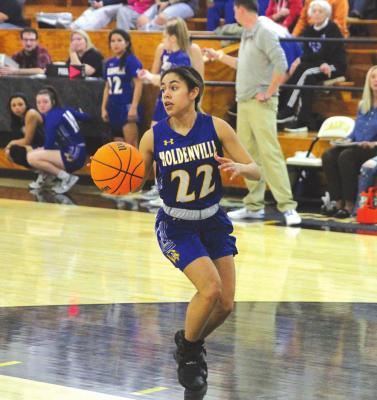 Blakeli Whiteman broke free for an easy shot in Holdenville’s game with Calvin.Holdenville will travel to Millwood for the district tournament this week.