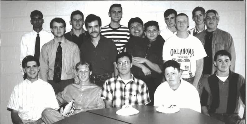 NOT SO LONG AGO... this group of HHS student athletes were setting records and even a few of them earning their way into the Holdenville Athletic Hall of Fame. Pictured above are: Front Row (L-R): Mardie O’Donnell, Clay Robertson, Siah Wesley, ?, Nick Wilkerson. Back Row: Ryan Turner, Joe Brent Loftis, Tracy Woods, Johnny Maxwell, Stan Brown, Anthony Johnson, Will Buck, Christopher Rogers, Chris Copeland, Rick Branscum, Derrick Allen.