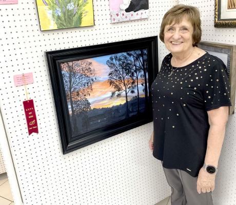 June Chesser - Holdenville - 2nd Place Amateur Oil/Acrylic “Holdenville Sunrise”