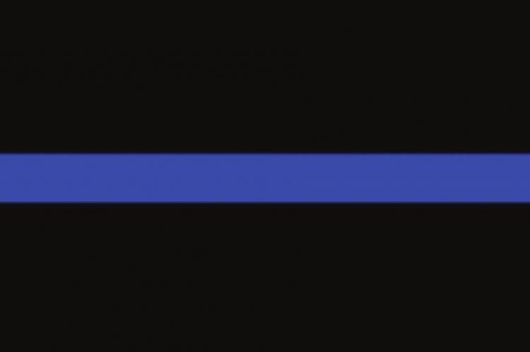 The blue line symbol The "thin blue line' is a term for the police that is used to assert that they are the line which keeps society from descending into violent chaos.