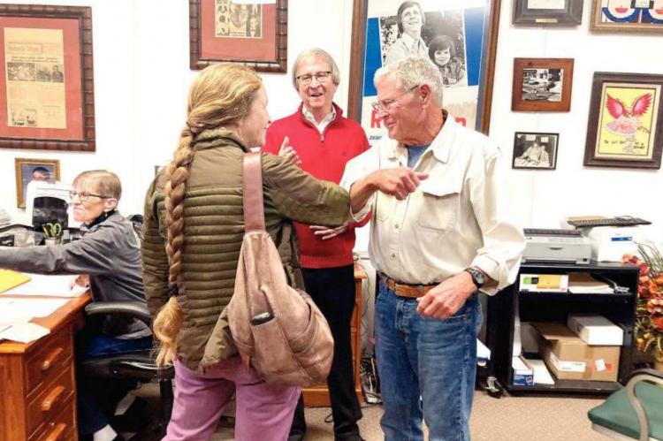 Julie Wilkinson, R.N. bumps elbows with Senator Inhofe. Julie is a staunch supporter of the senator and is an incredible advocate for Pro-Life. Julie recently played the part of the RN in “Unplanned” the true story of Abby Johnson Brooks a former director of Planned Parenthood turned Pro-Life Advocate.