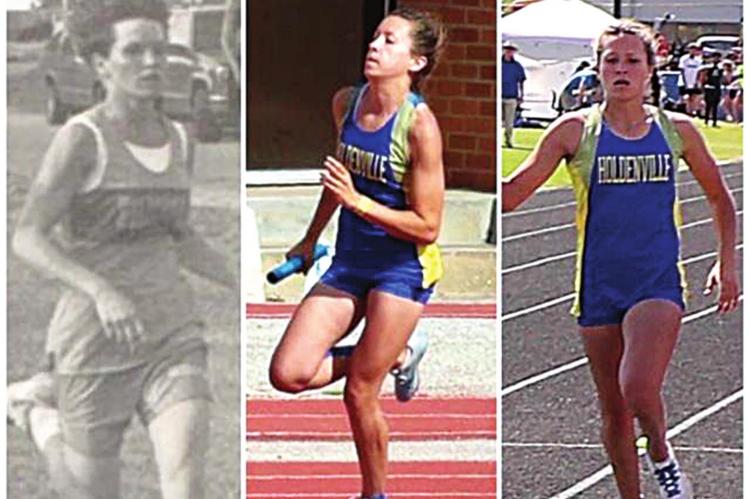 Leslie Curtis Phillips was a state champion her senior year and now her twin daughters Leigha and Laynee are working to take their turn on the victory podium at the state track meet.