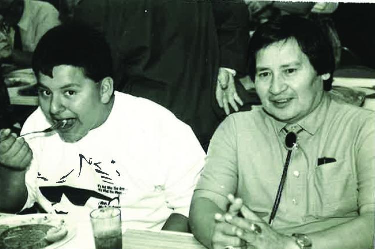 Jackie Seigrist and Blackie Buck enjoy a good meal back in 1992.