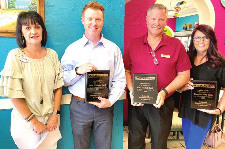 Special thanks to local banks - Platinum Sponsors Justin Moon of First National Bank, Joe Hayden of First United Bank and Lisa Morgan of Security State Bank.