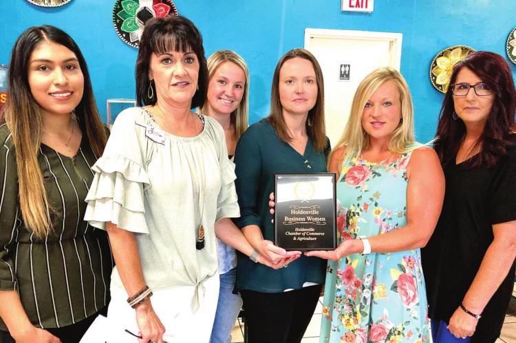 Holdenville Business Women’s Club Organization of the Year Yeimi Torres, (Tonja), Carlee Cross, Ashley Mitchon, Tammy White and Lisa Morgan