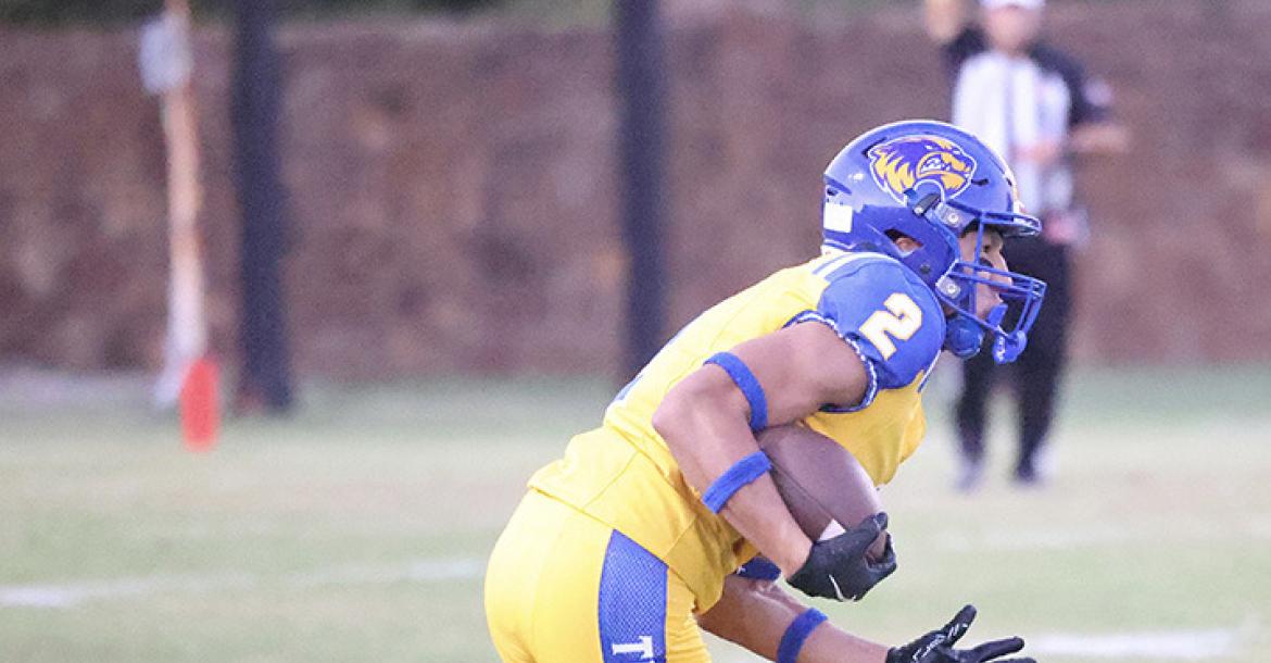 RJ Lowe wrote his name in the record books of Holdenville High in the Wolverines’ game with Kellyville. Lowe returned 4 punts for touchdowns in the Wolverines’ 72-8 win over the Ponies.